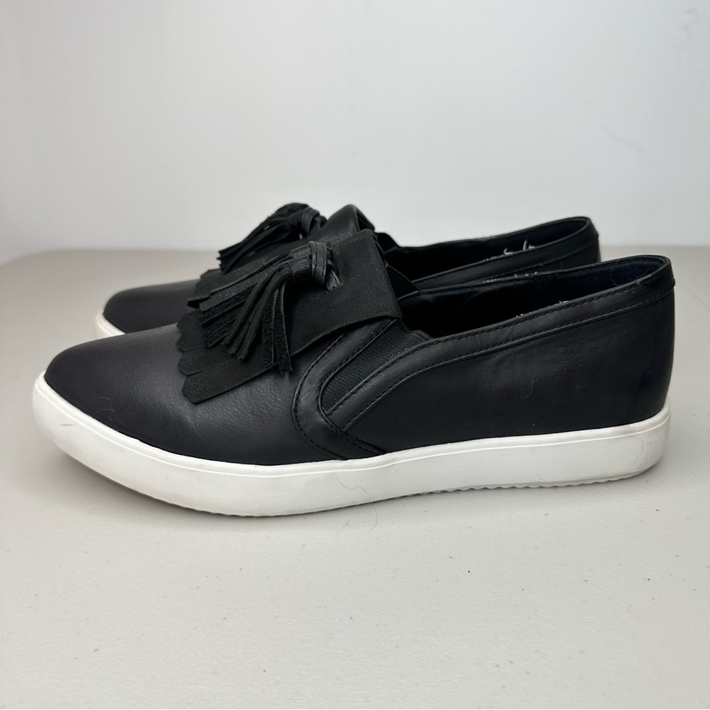 Steven by Steve Madden Boyhood Tassel Loafers Women's Size 9 Black Slip On Flats
